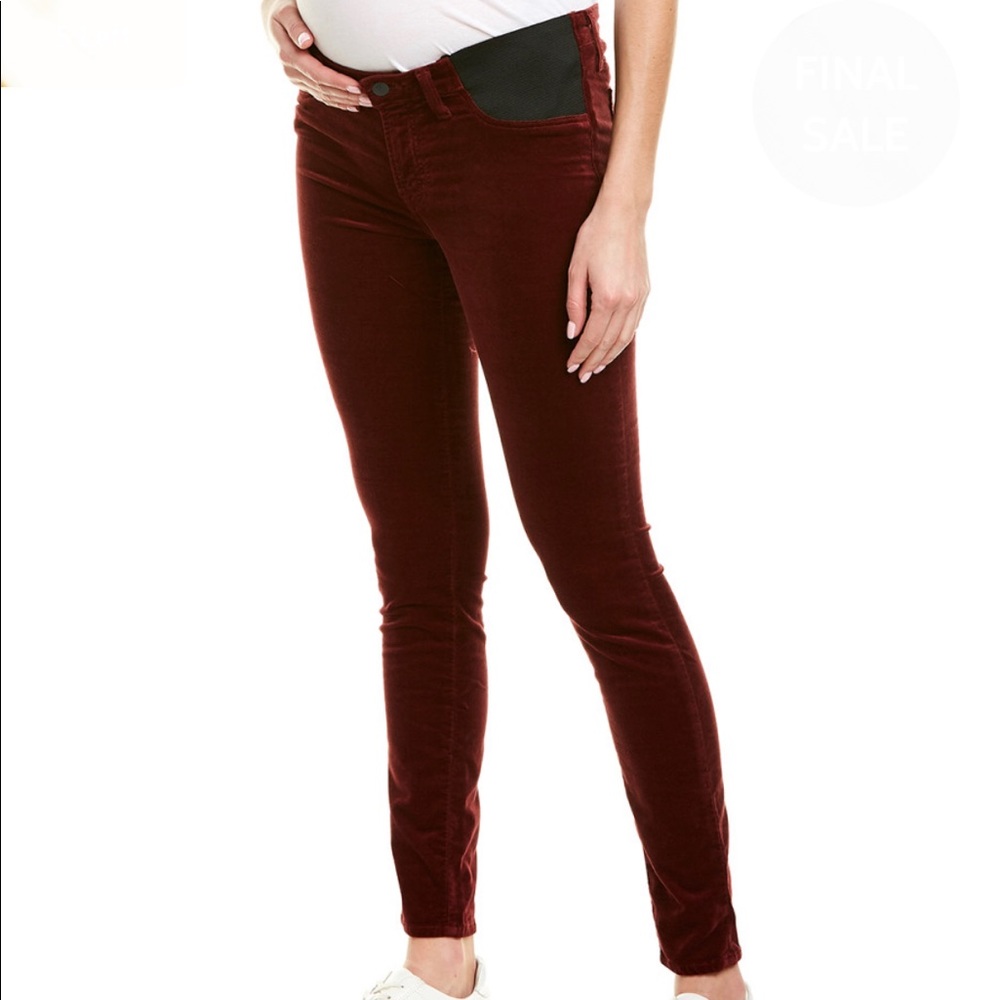 J Brand "Mama J" Oxblood Skinny Leg Pants